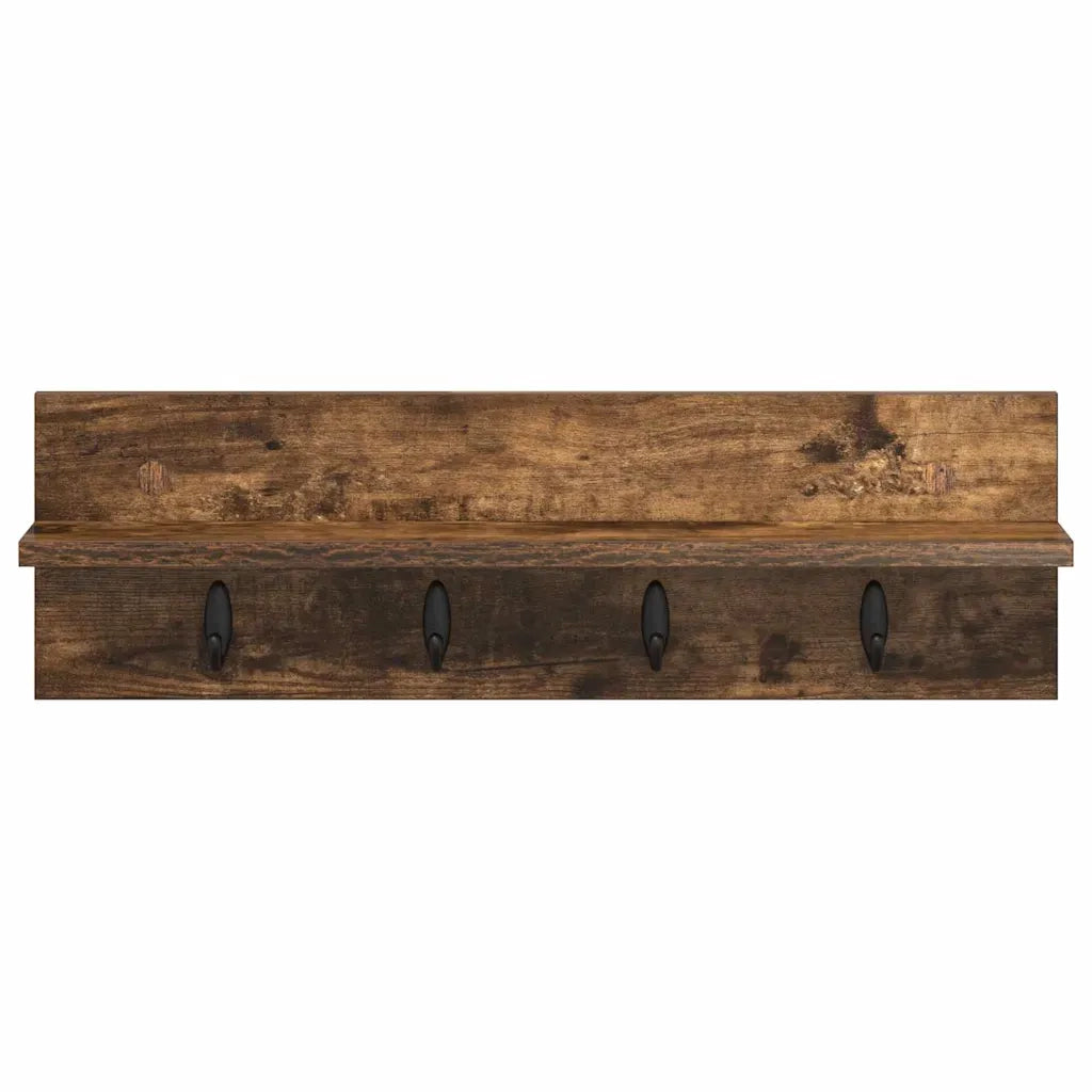 vidaXL Appendiabiti a muro Rovere fumo 60 x 10.5 x 18 cm