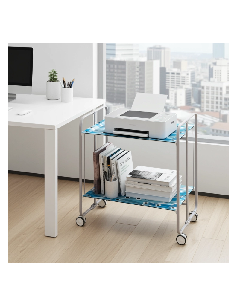 Carrello da cucina pieghevole grigio con ruote BAUHAUS 2 ripiani