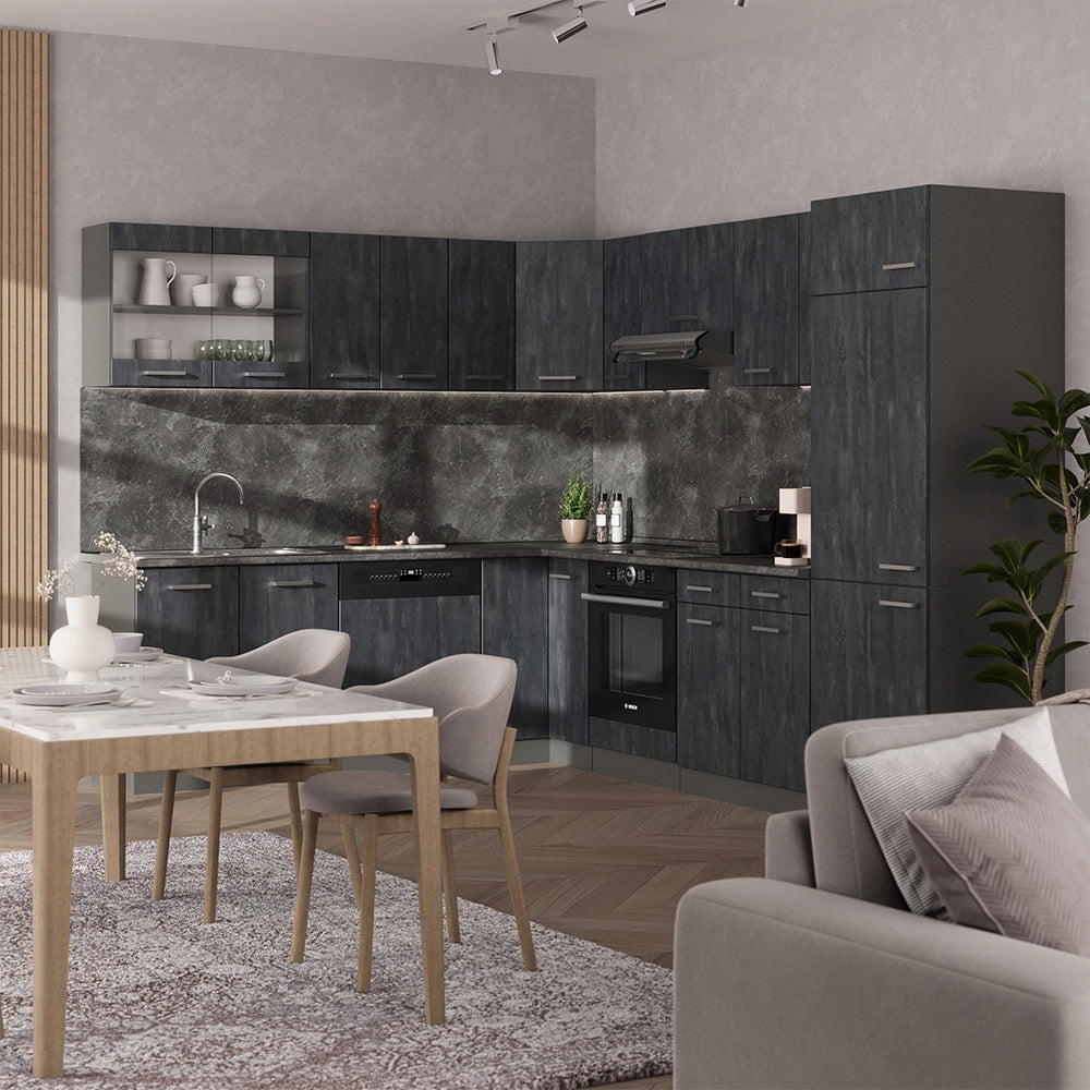 Frontale cucina R-Line Calce nera 59.6 x 36 cm frontale del mobile per pensile basso Vicco