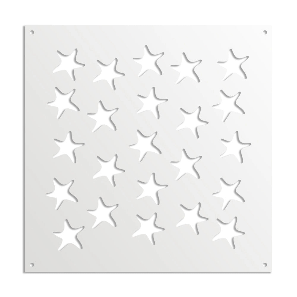STARFISH - Pannello in PVC traforato - Parasole Colore: bianco, Misura: 98x98 cm