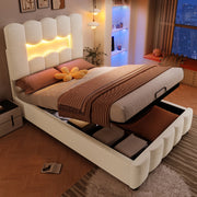 letto imbottito velluto beige 90 x 200 cm