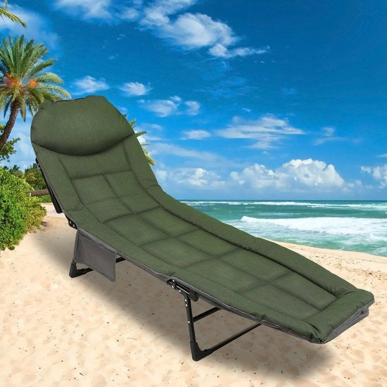 Letto da Campeggio Inclinabile per 1 Persona Dimensioni 195x65x32cm