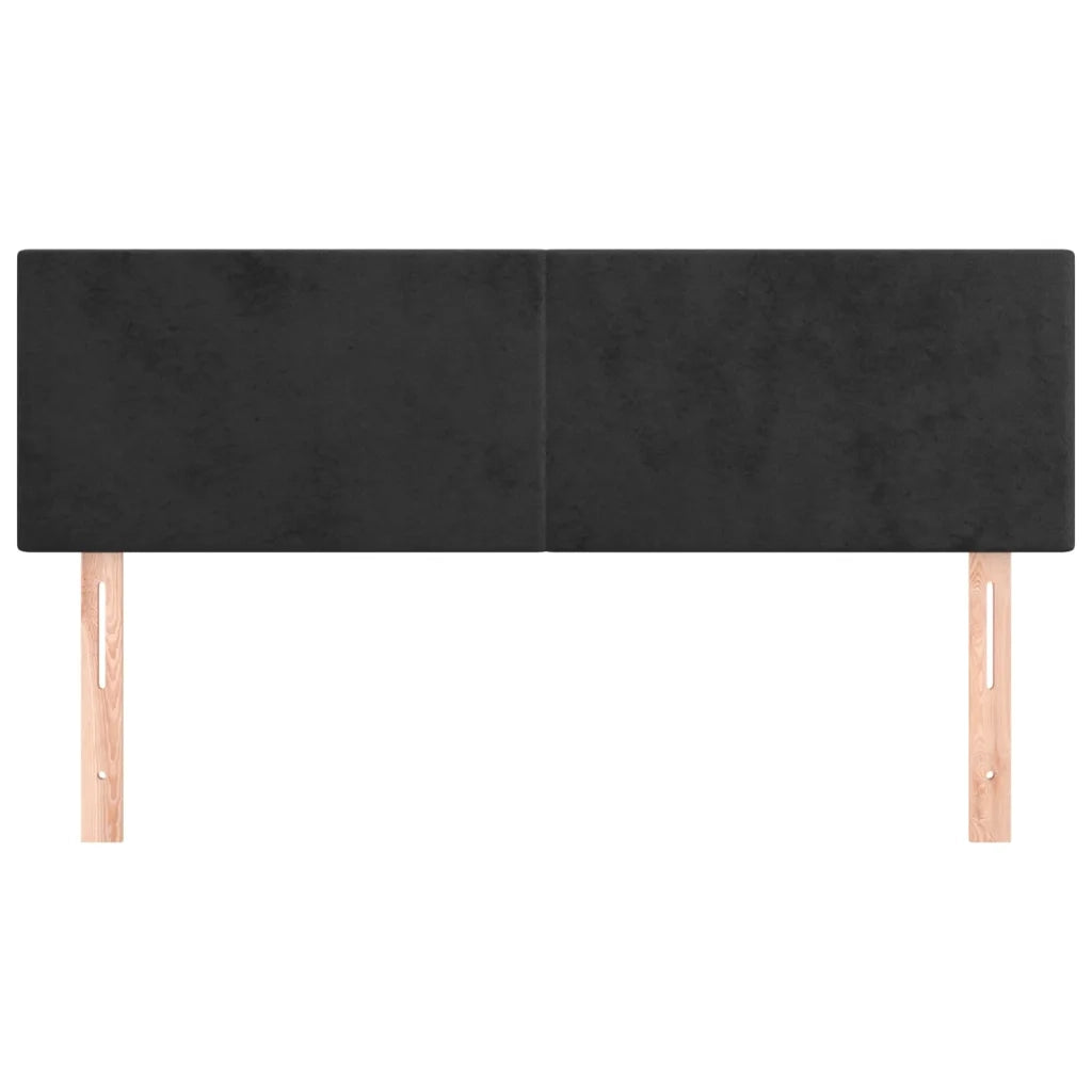 Testiera Nera 144x5x78/88 cm in Velluto 345800