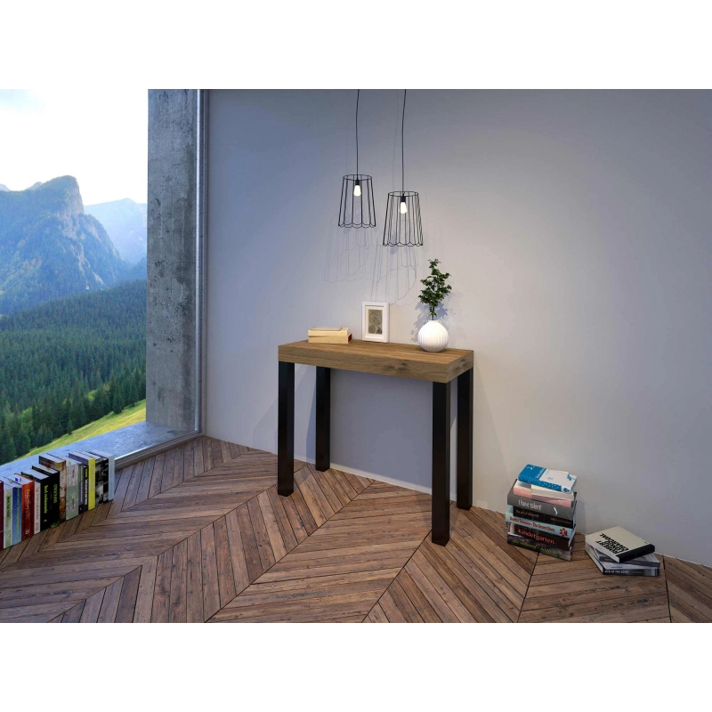 Consolle allungabile 90x40/196 cm Everyday Small telaio Antracite - Quercia Natura
