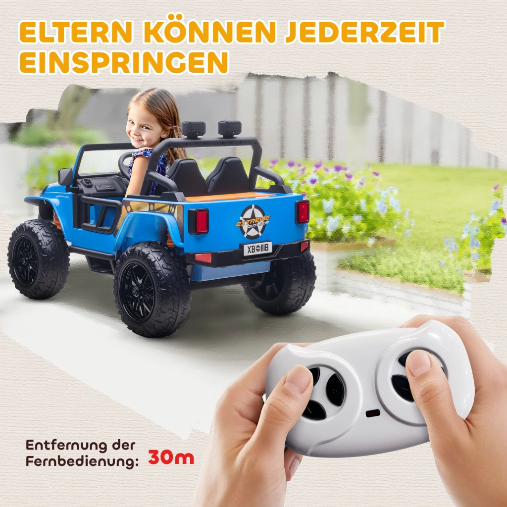 Macchina elettrica per bambini 12V ¨C zephmum ¨C Blu con telecomando e luci LED