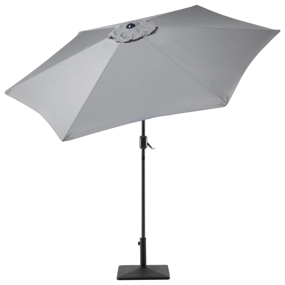 Ombrellone da giardino in tessuto grigio 230 cm resistente agli agenti atmosferici