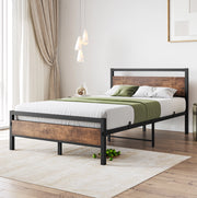 Letto singolo 120x200 cm in metallo e MDF con rete a doghe