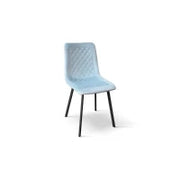 PAZZO DESIGN Sedia Arianna set da 4 sedie azzurra in velluto e gambe in metallo