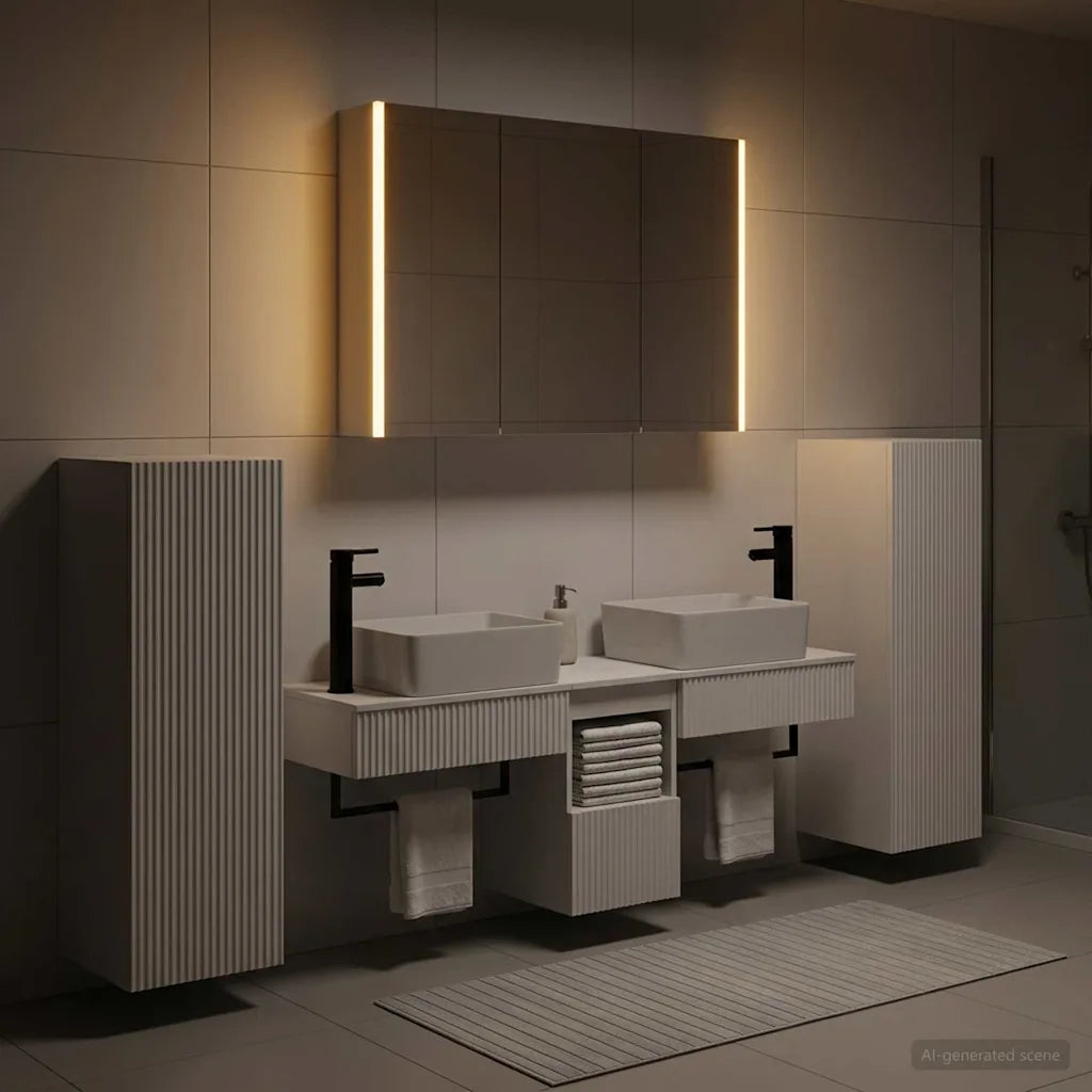 Set di mobili per il bagno 6 pcs Bianco 3407135
