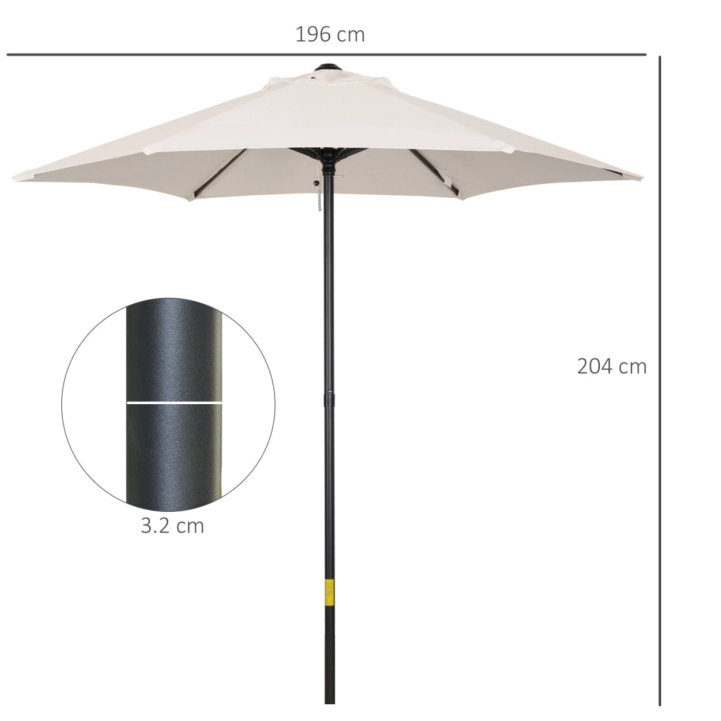 Ombrellone da Giardino 2x2m Rotondo con Palo Centrale in Alluminio e Poliestere, Crema