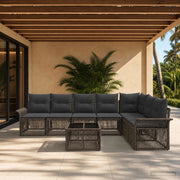 Set Divano da Giardino 8 pz Grigio polyrattan 3434843