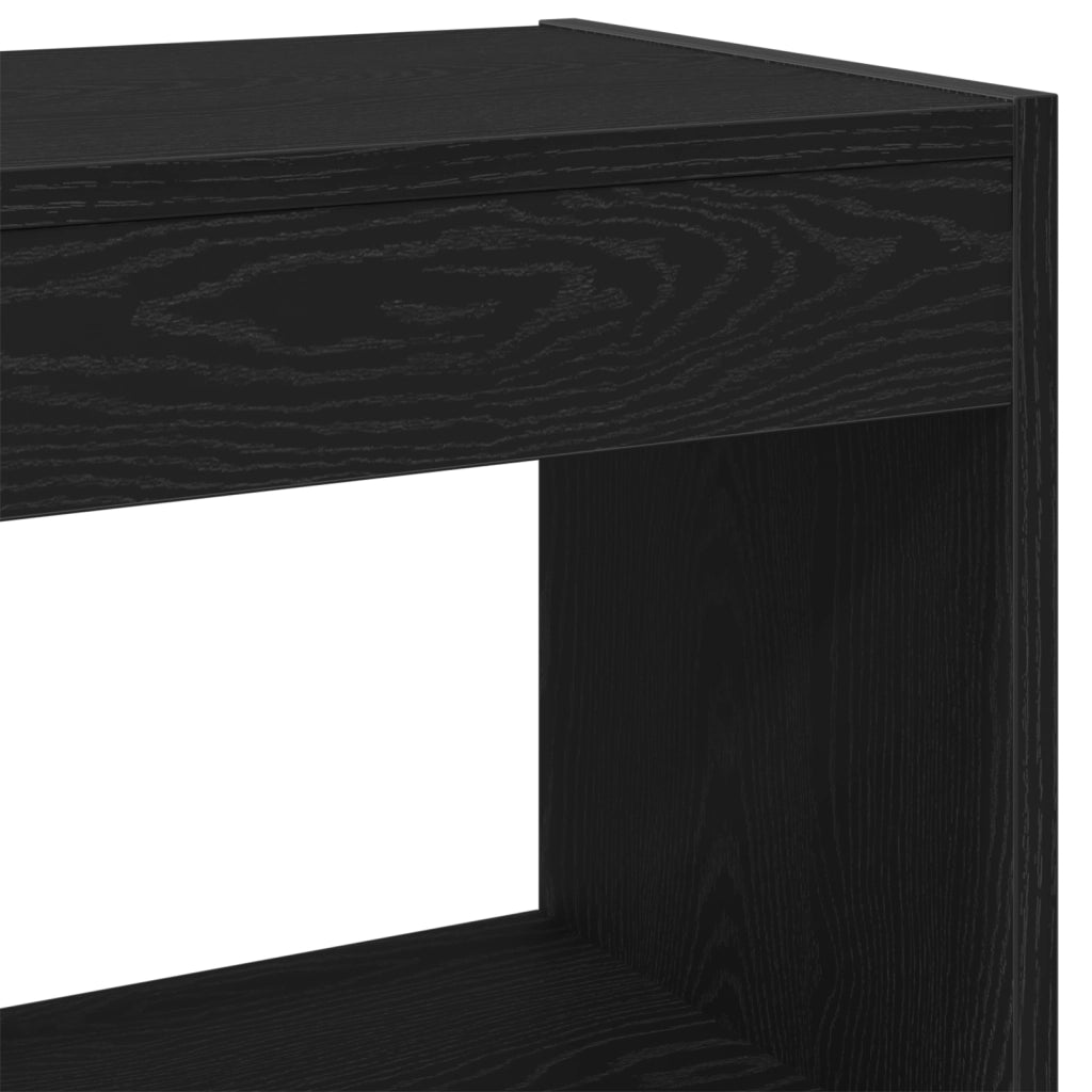 Mobile Libreria/Divisore per Stanza Nero Rovere 40x30x71,5 cm