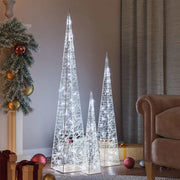 Set Coni Luce LED Acrilico Decorativo Bianco Freddo 60/90/120cm 328972