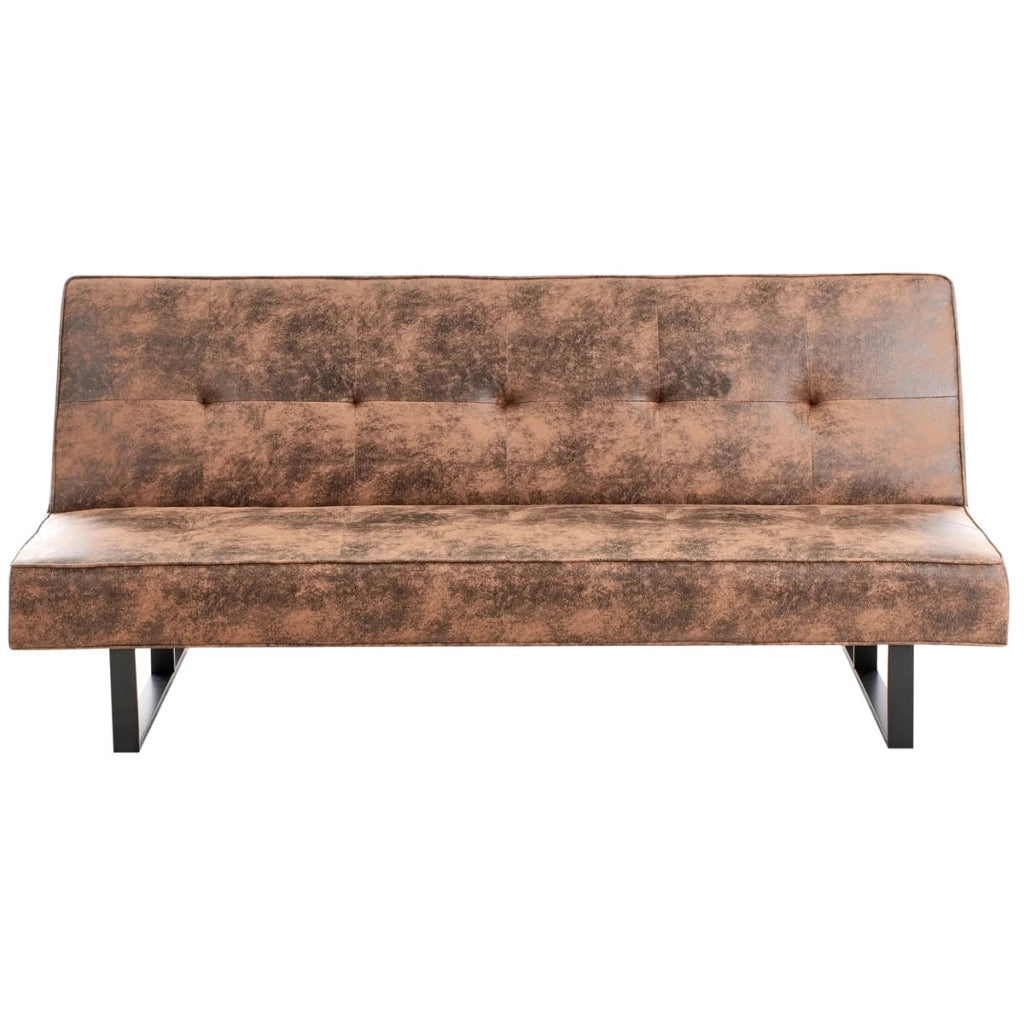 Divano letto 3 posti click clack modello Derby Pelle sintetica Marrone dorato