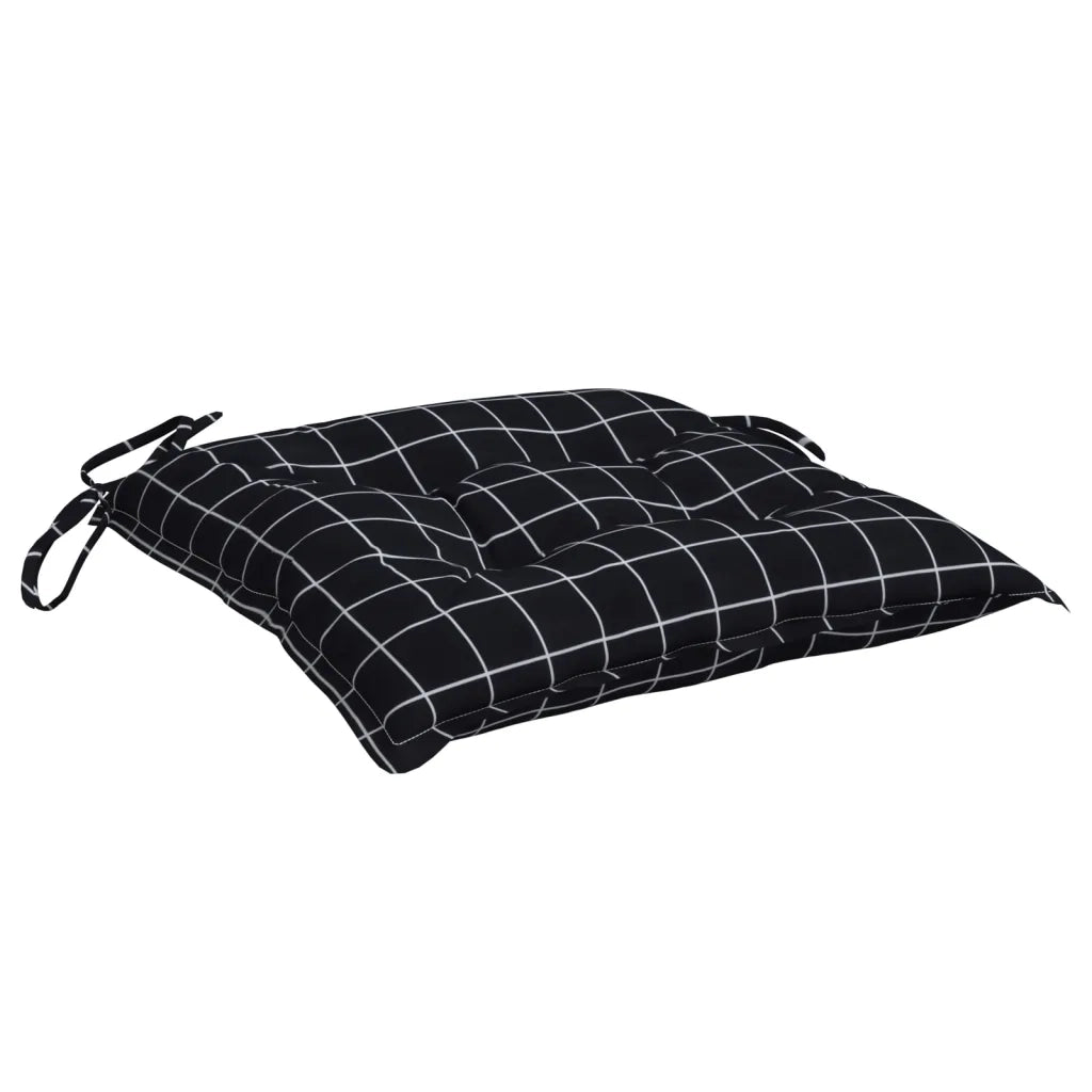 Cuscini per Sedia 4 pz a Quadri Neri 50x50x7 cm Tessuto Oxford 361547