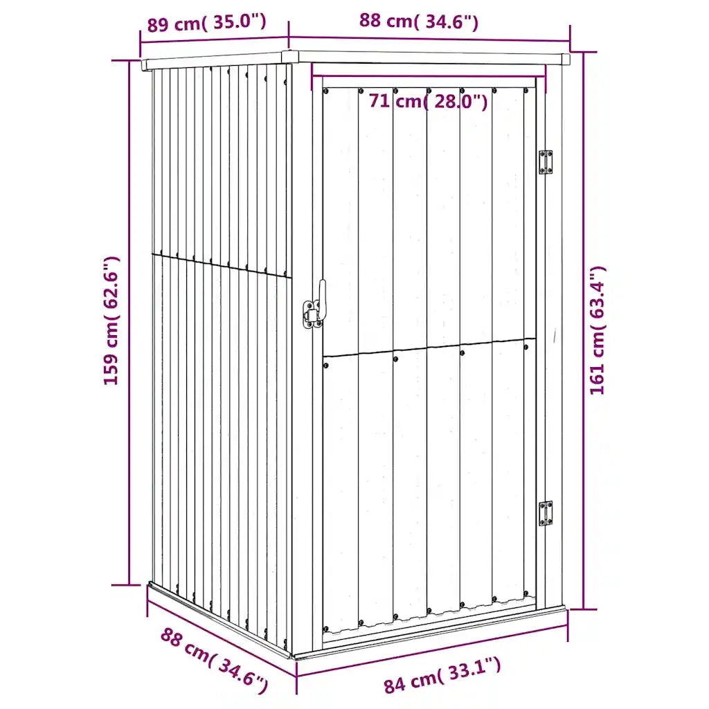 Capanno per Attrezzi Antracite 88x89x161 cm Acciaio Zincato 316207