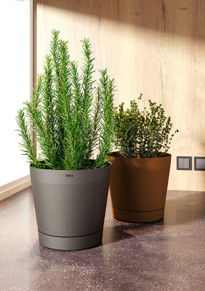 Vaso da Interno e Esterno Ø38x35cm in Polipropilene Orione 38 Ash Antracite