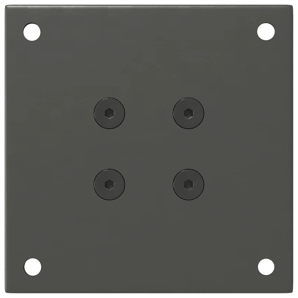 Set di 4 gambe regolabili per tavolino da caffè dal design geometrico moderno 42 x 44 cm acciaio antracite 02_0056751
