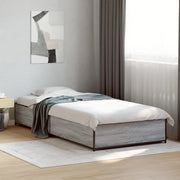 Giroletto-Struttura Letto Grigio Sonoma 100x200 cm Legno Multistrato e Metallo 189643