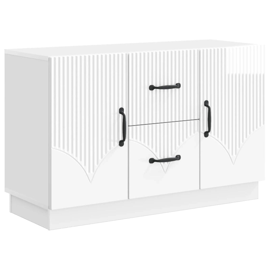 Credenza Bianco Lucido 89 x 34,5 x 57 cm Legno ingegnerizzato 895349