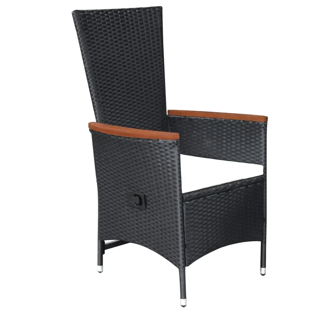 Set Mobili da Pranzo per Giardino 5 pz Nero 3071955