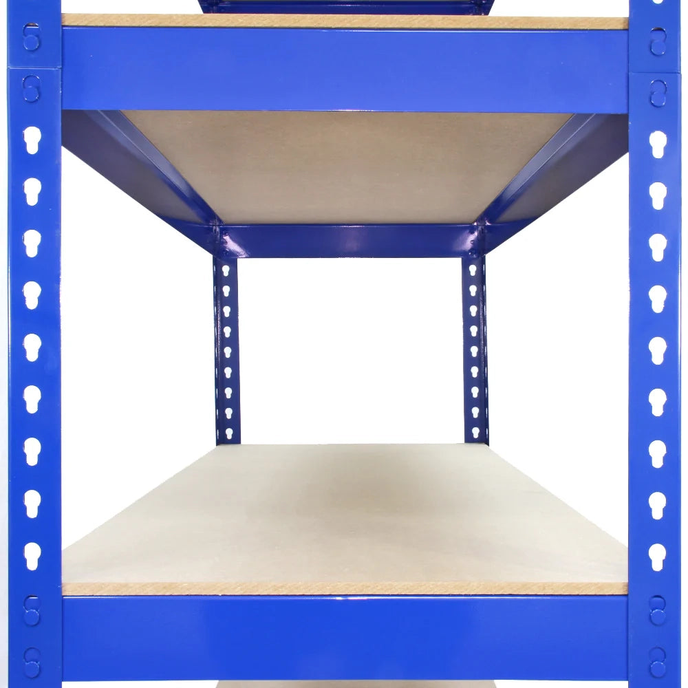 Scaffale Q-Rax In Acciaio Senza Bulloni Blu Largo 120cm per Magazzino e Garage