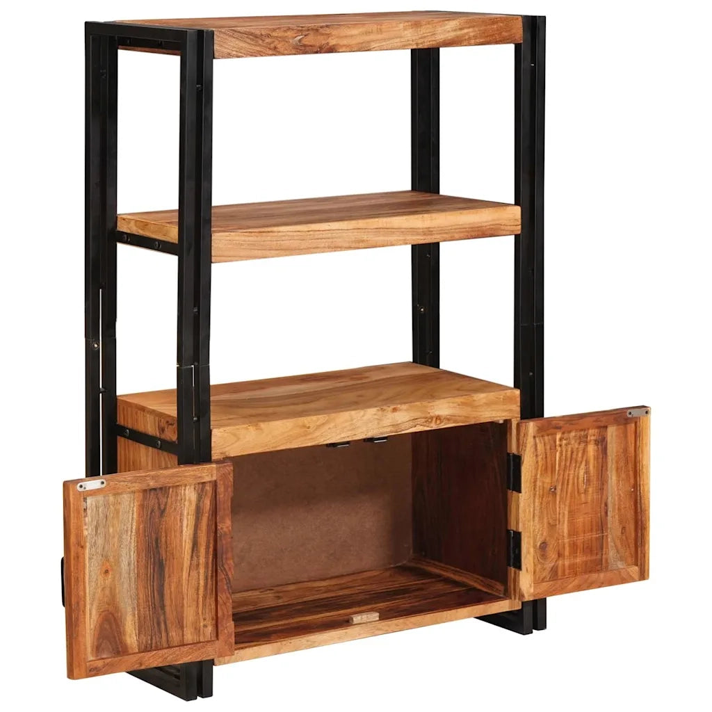 Libreria con Porte Marrone Legno massello di acacia e metallo 4104770