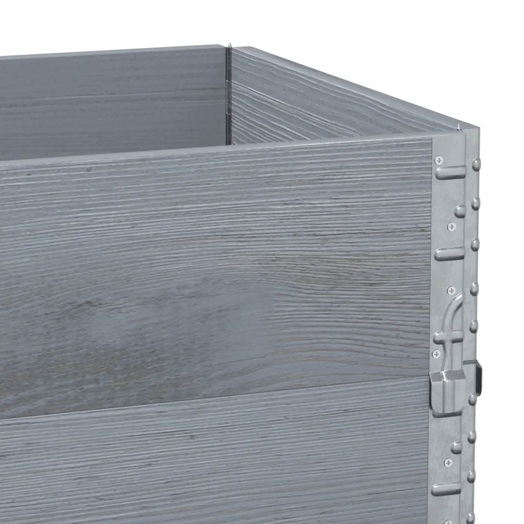 Paretali per Pallet 3pz Grigi 100x50cm Legno Massello di Pino 3295372