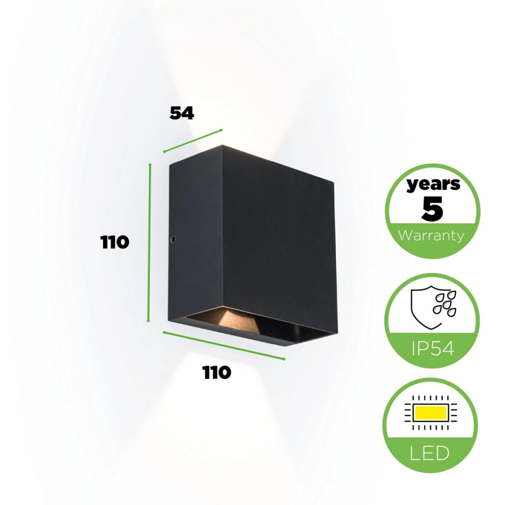 Applique esterno Lutec Gemini Beams nero LED 10W 3000K