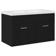 Mobile da Bagno | Armadio da bagno Rovere Nero 80 x 38,5 x 46 cm Legno multistrato