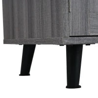 Carrello da Cucina Multifunzione con Tavolo Ribaltabile, Ripiani Interni e 5 Ruote, 2 Cassetti e Mobiletto Salvaspazio, 129x71x91,5 cm, Grigio