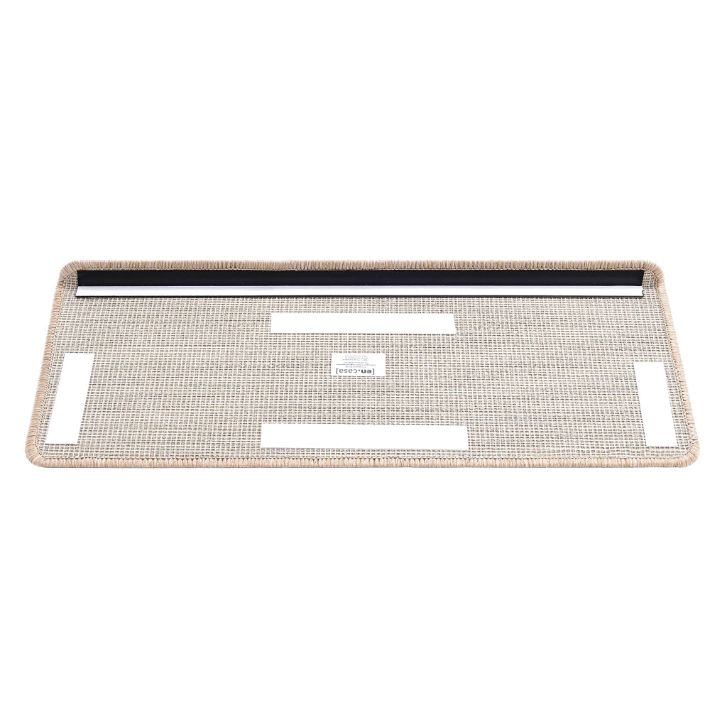 Set di 15 gradini rettangolari antiscivolo 65 x 24 cm con bordo beige 03_0007607