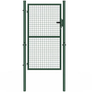 IDMarket - Cancello da giardino in acciaio 105 x 175 cm con serratura e maniglia verde