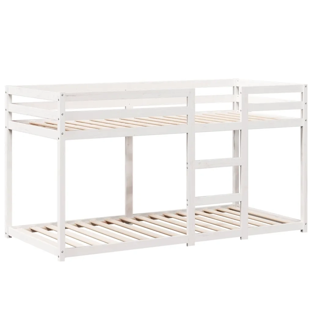 Letto singolo | Letto per adulti | Letto a Castello con Tetto Bianco 75x190 cm Legno Massello Pino