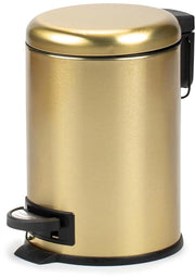 Contenitore di rifiuti in acciaio inossidabile con pedale a piede - 3 litri - spazio interno rimovibile - soft-close - BPA-free - dorato - 175 x 225 x 25 cm