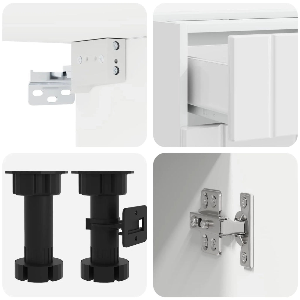 Unità Cucina LUCCA 8 pcs Bianco Lucido Legno ingegnerizzato 3438147