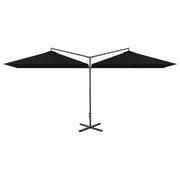 Ombrellone doppio con palo in acciaio nero 600 x 300 cm 02_0008428
