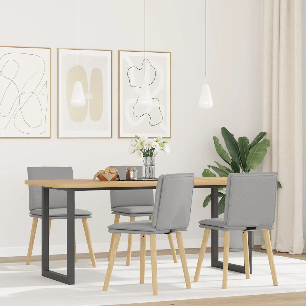 Sedie da Pranzo 4 pz Grigio Nuvola in Tessuto