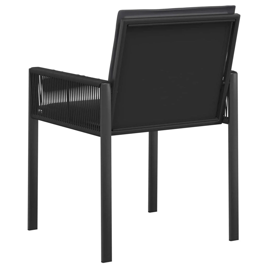 Sedie da giardino 6 pcs Nero e Grigio scuro polyrattan