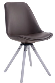 Sedia Calais in similpelle girevole bianco,marrone