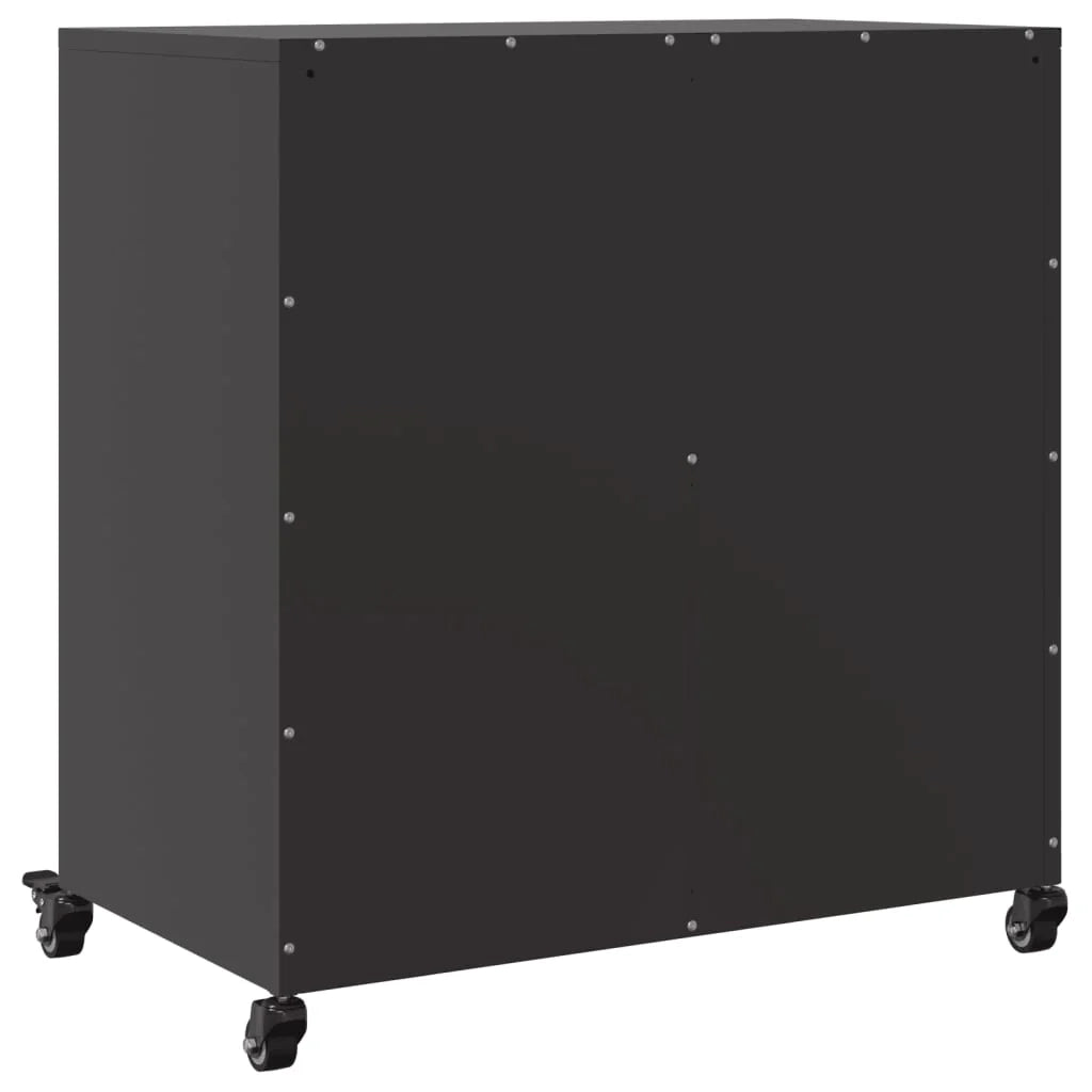 Buffet credenza cassettiera armadio mobile contenitore organizer per cucina soggiorno salotto 68,5 x 39 x 72 cm acciaio nero 02_0036018