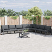 Set Divano da Giardino con cuscino 8 pcs Nero Acciaio 3378994
