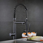 Vasca da cucina rotativa e inclinabile con getto estensibile - doppia funzione - biella a cerniera in ottone (nero) - Cucina moderna con funzionalità extra