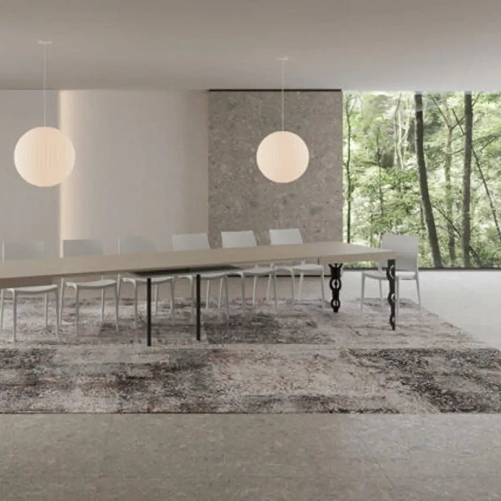 Tavolo allungabile 200/460x90 cm Karamay cashmere gambe antracite