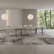 Tavolo allungabile 200/460x90 cm Karamay cashmere gambe antracite