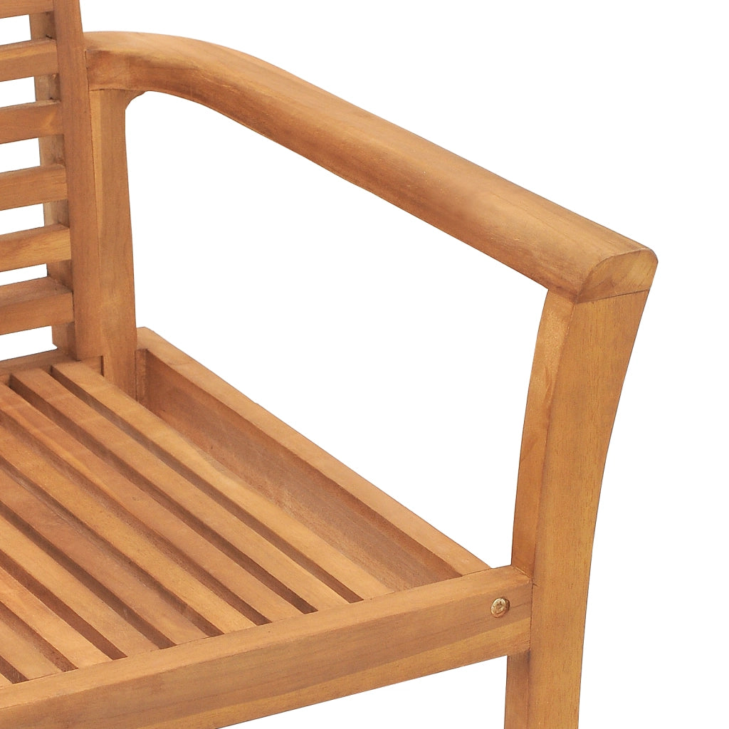 Sedia da Giardino Impilabile 2 pcs in Legno Massello di Teak