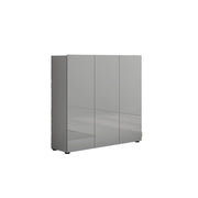 Scarpiera Alcazar, Mobile portascarpe, Armadio da ingresso multiuso, Mobiletto per calzature, Made in Italy, 120x34h115 cm, Grigio