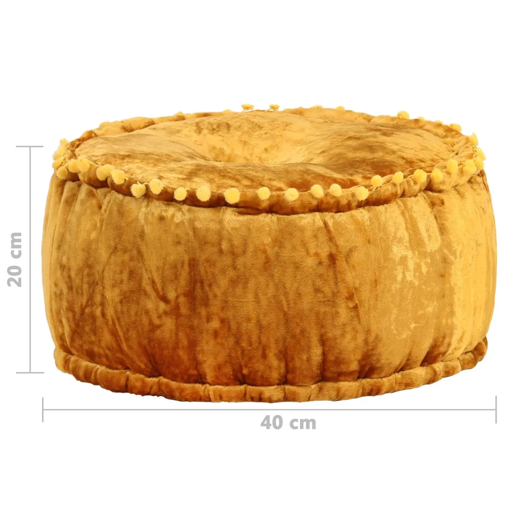 Pouf Rotondo in Velluto 40x20 cm Senape 287568