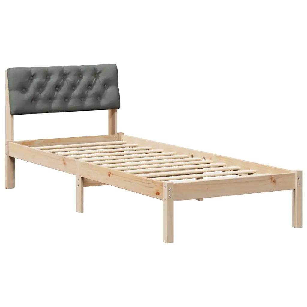 Letto singolo | Letto per adulti | Struttura del Letto marrone e grigio scuro 75 x 190 cm