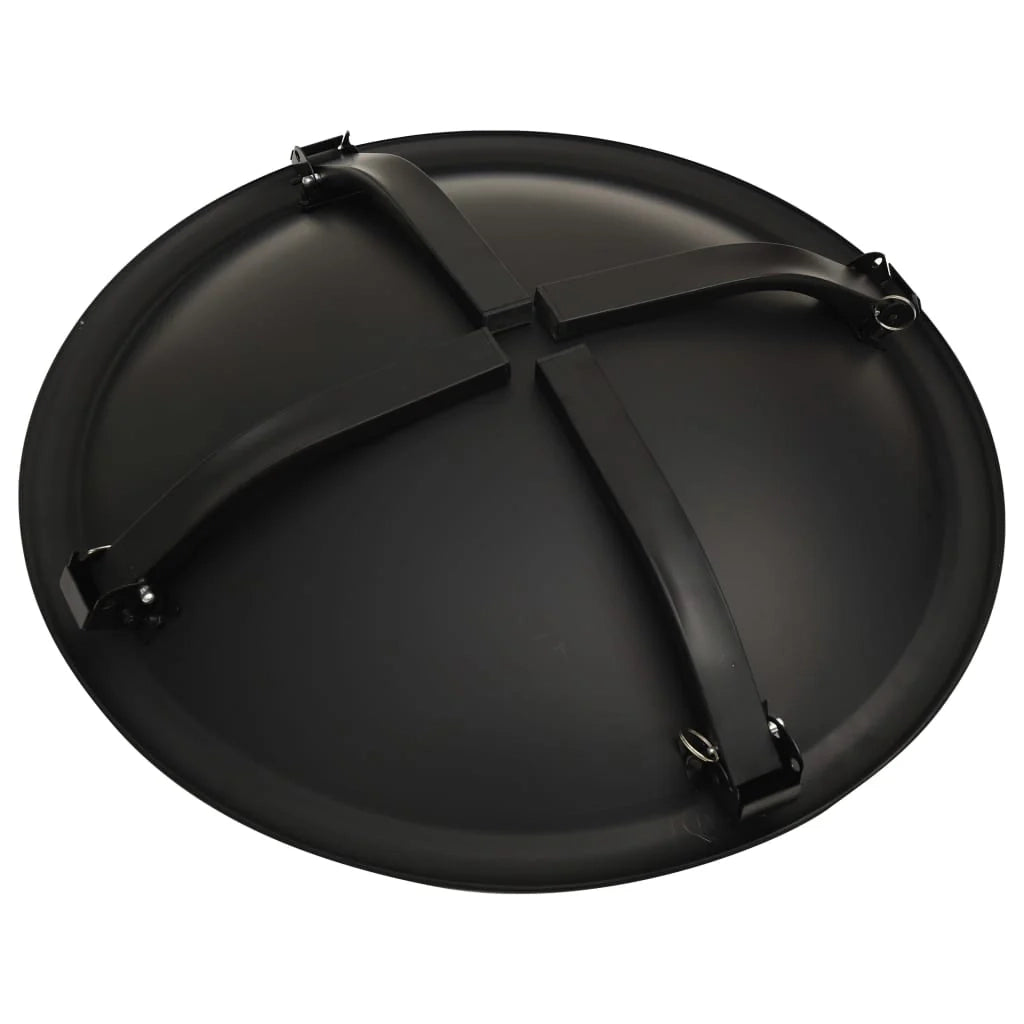 Braciere e barbecue con attizzatoio 2 in 1 in acciaio nero 02_0005987